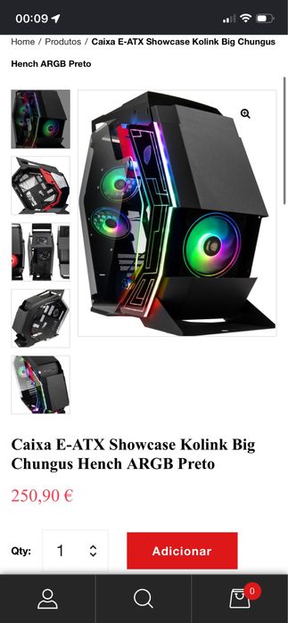 Caixa Gaming KOLINK Big Chungus Hench ARGB (Estilo Showcase)