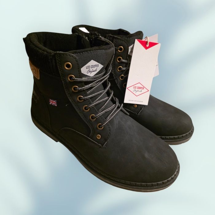 Lee Cooper Oryginalne Super Buty Zimowe Męskie Trekkingowe Czarne 43