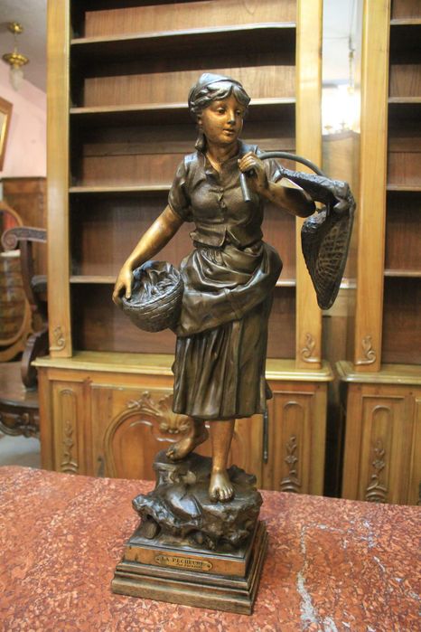 Francuska figura syg. Rousseau - cynkal - Gryfino