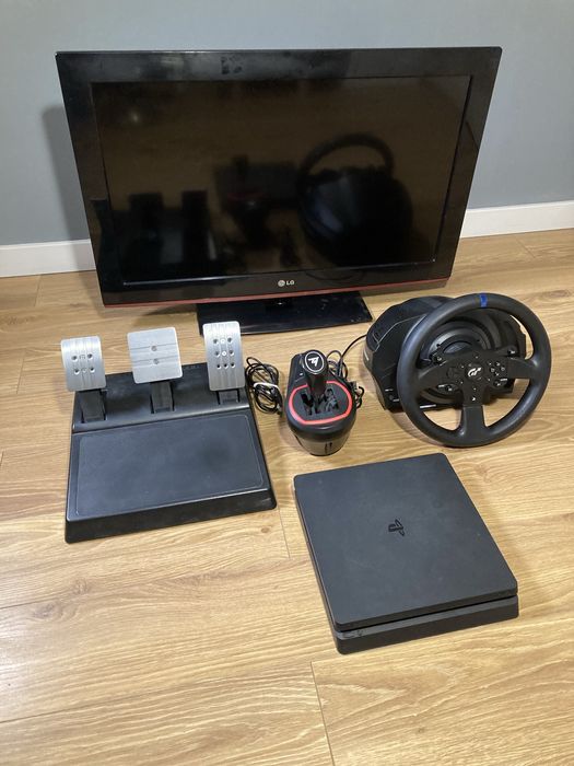 ThrustMaster T300 RS + Shifter TH8S + PlayStation PS4 + Telewizor LG