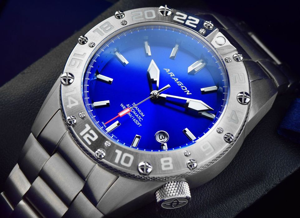 Годинник механічний Aragon ENFORCER Titanium Sapphire 44 mm. 500 MT.