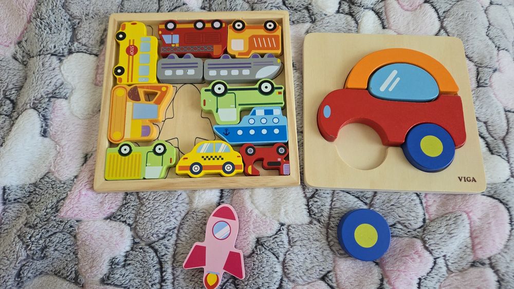 Дерев'яні пазли дитячі машинки