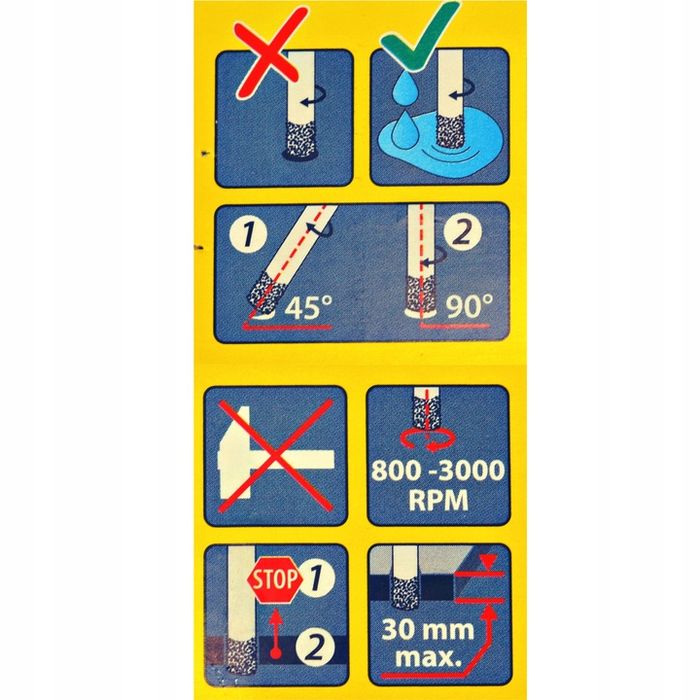 Otwornica Diamentowa Koronka Do Gresu Płytek 65mm