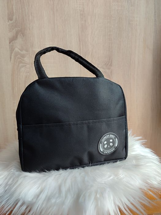 Torba śniadaniowa lunch box czarna termiczna unisex wielofunkcyjna