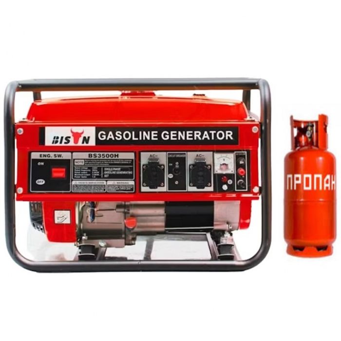 Генератор Bison Luxtec 3 кВт газ/бензин Оригінал 7 к.с.,Мідна обмотка