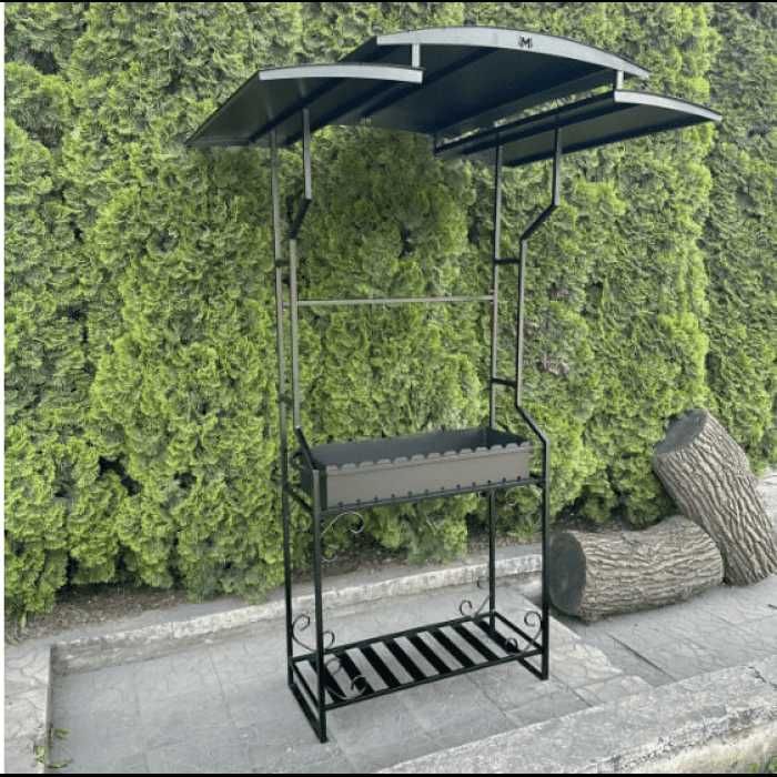 Надійний мангал з дахом на 12 шампурів