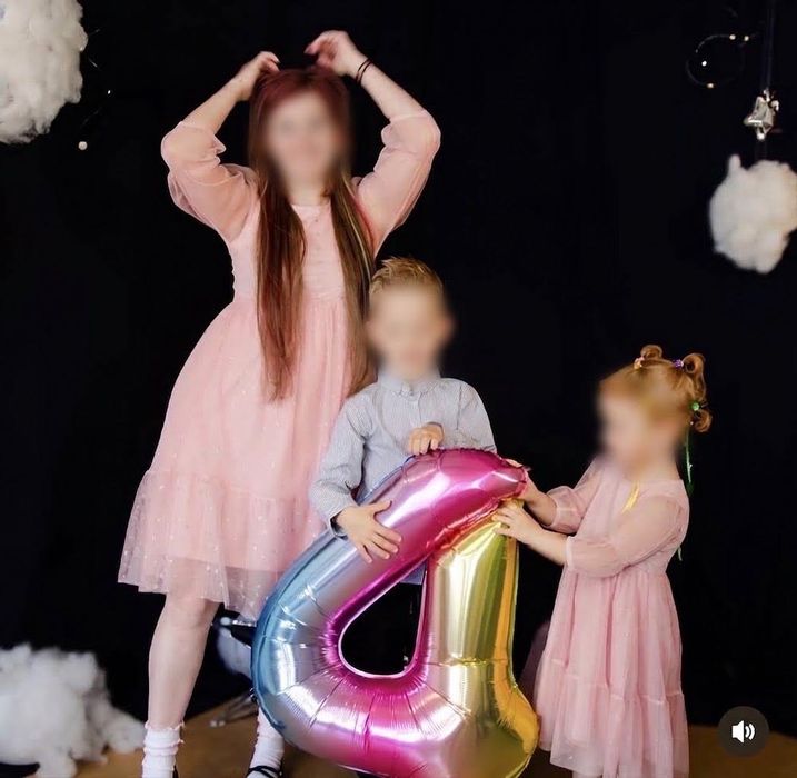 Сукні рожеві family look мама S донька 98/104