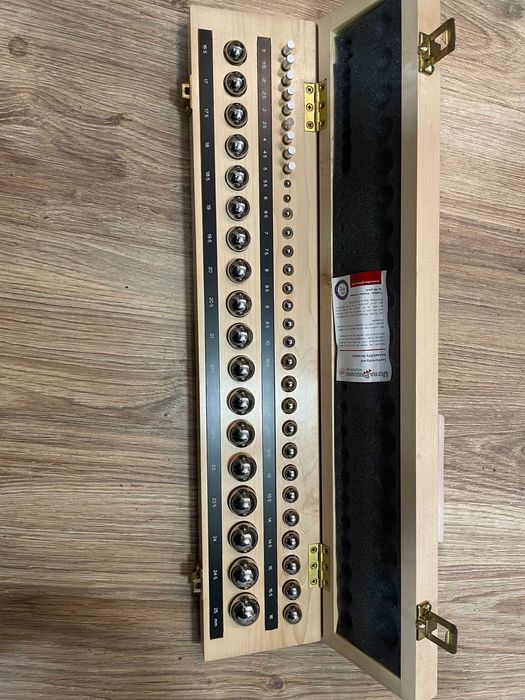 Zestaw płytki wzorcowe kulki 1-25 mm 49 szt. - (sprawdzian, wzorzec)