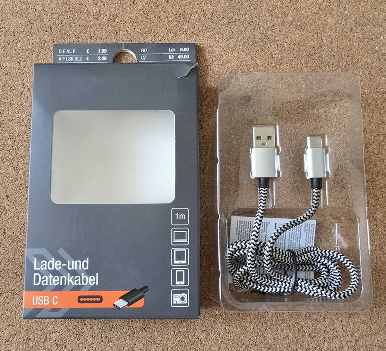 Kabel Usb A - Usb C 1m Nowy