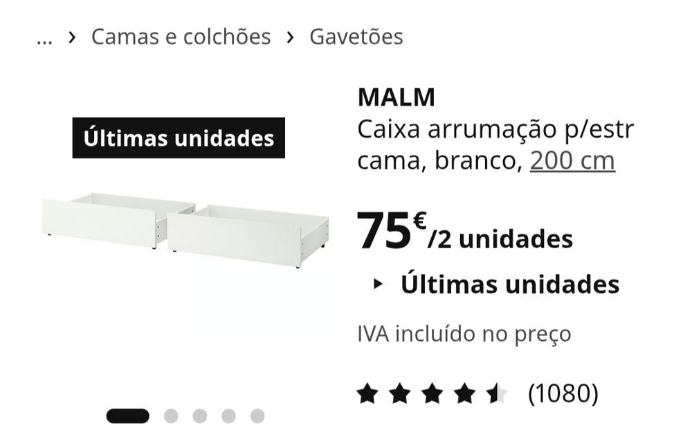 IKEA Caixa arrumação MALM (2 unidades)