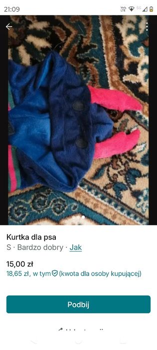 Kurtka zimowa dla psa