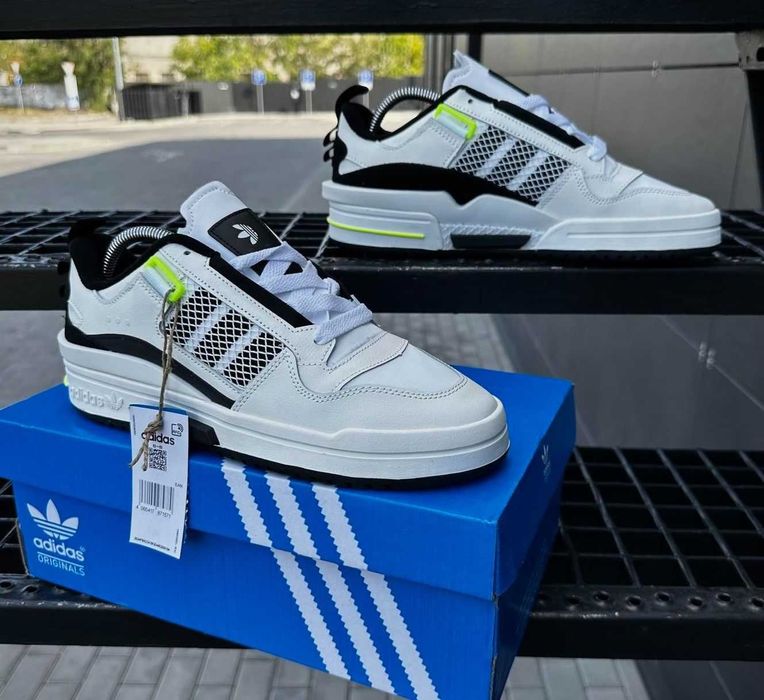 Мужские кроссовки Адидас белые кожаные Adidas натуральная кожа