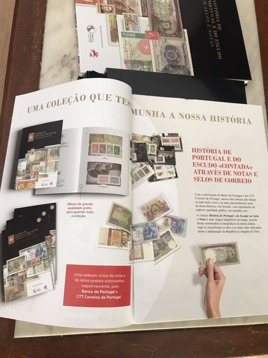 História de Portugal e do escudo em selos e notas