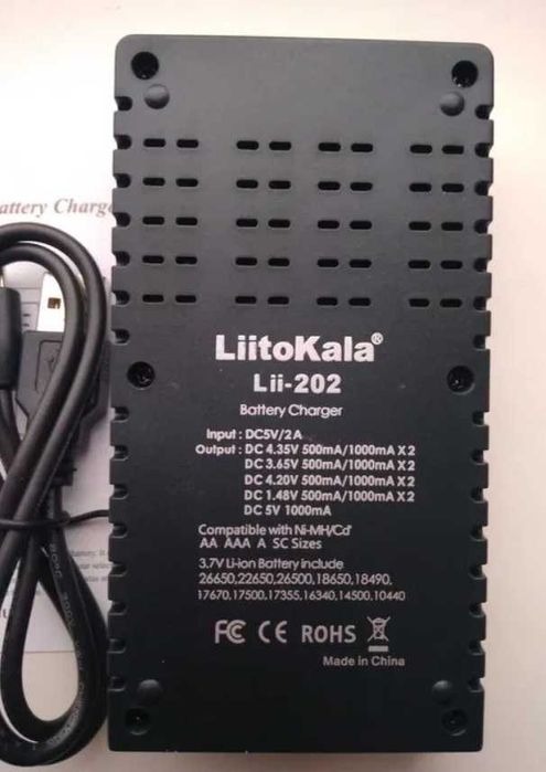 Зарядное устройство LiitoKala Lii-202 для 18650/AA/AAA Павербанк