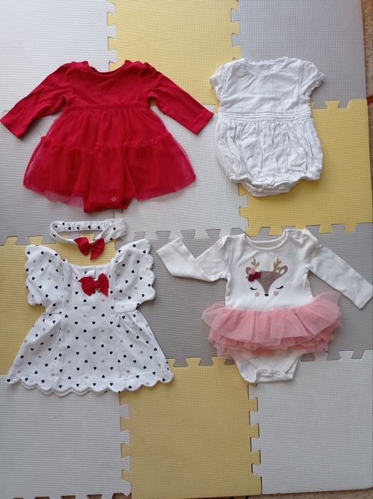 Sukienki i body dla dziewczynki 62, 0-3 mies