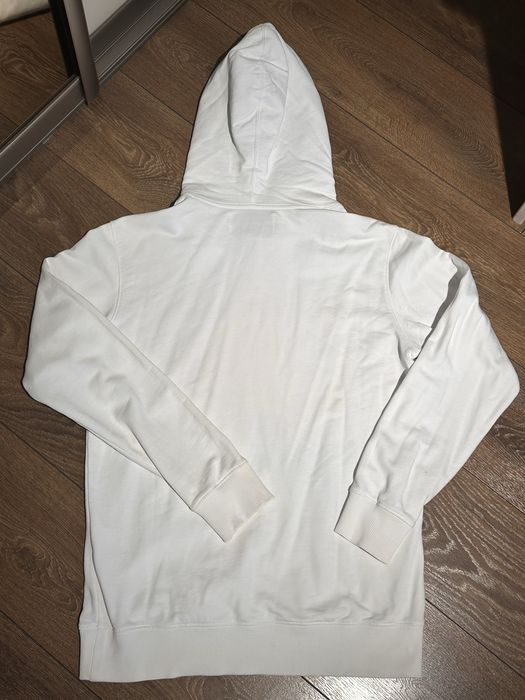 Calvin Klein Jeans bluza biała z nadrukiem z kapturem