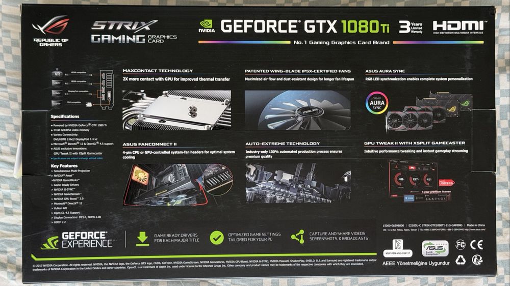 Відеокарта ASUS ROG Strix GeForce GTX 1080 Ti 11GB