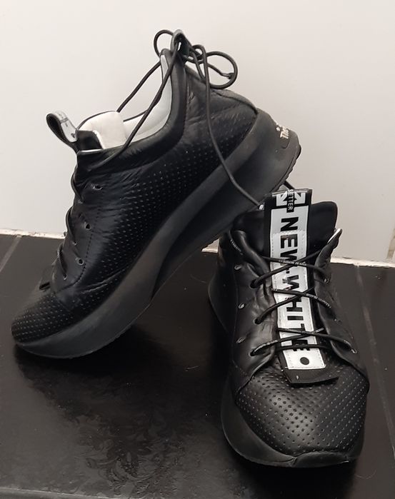 Czarne skórzane buty sneakersy platformy koturny buty r. 38/38.5