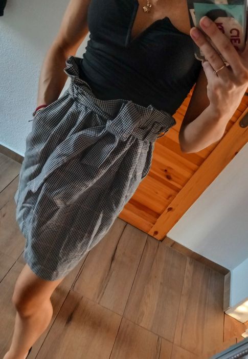 Spódnica w kratę stylowa elegancka uni