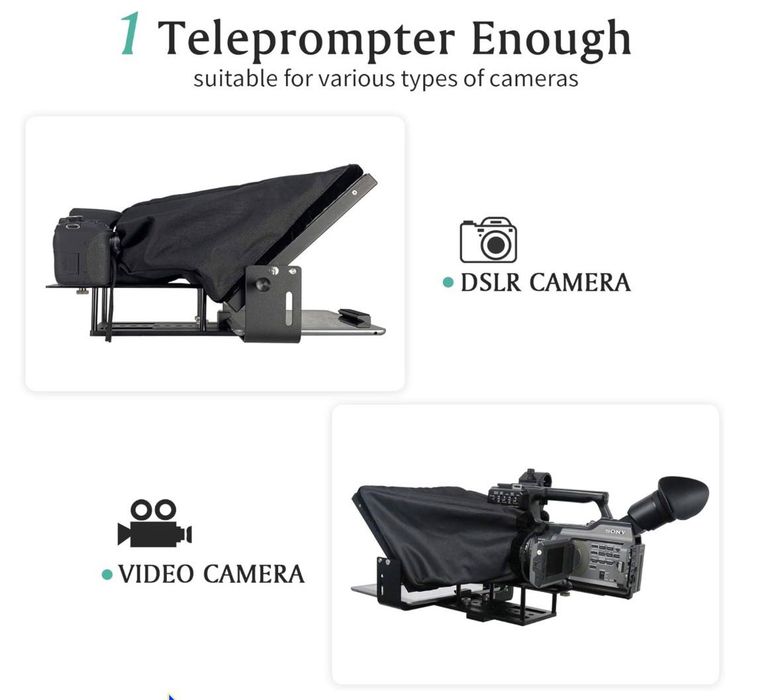 Teleponto portátil para tablet com control remoto e software Mac, Windows e Android