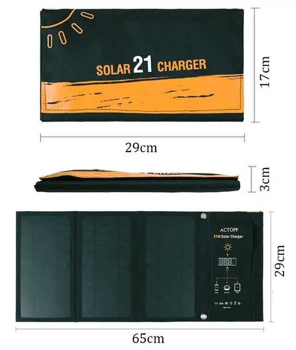 Портативна Сонячна батарея - Solar 21W Charger (Оригінал)