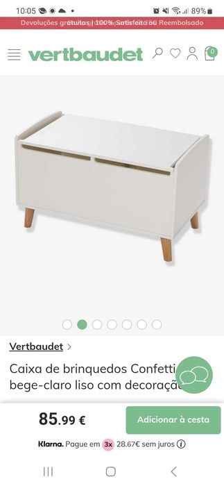 Arca brinquedos branca vertbaudet