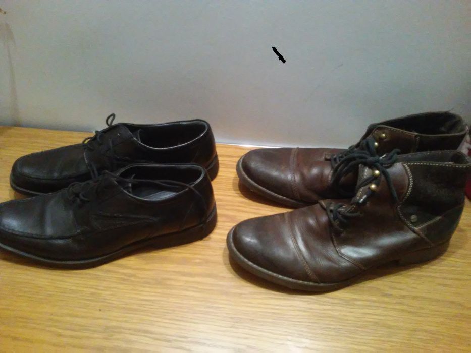 buty C.CONTI/czarne SKÓRA-roz45; LASOCKI/brąz roz44 -SKÓRA