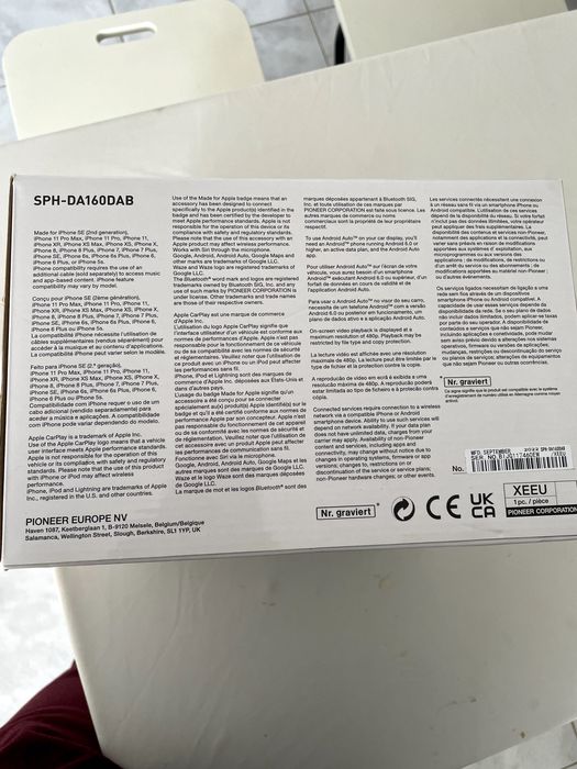 Pioneer SPH-DA160DAB – Novo, selado, na caixa | CarPlay + Android Auto + DAB+
