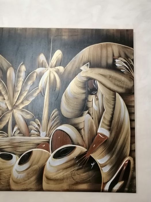 Quadro étnico 100 X 74 cm - excelente estado