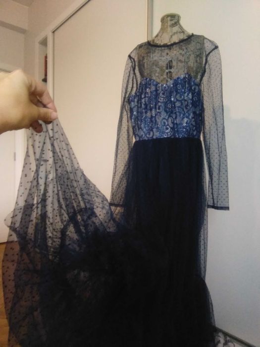 Vestido de cerimónia azul T40/42 Novo/nunca usado