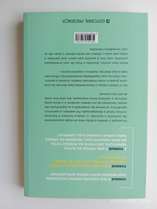 Livro "O Cérebro Idiota" (Dean Burnett)