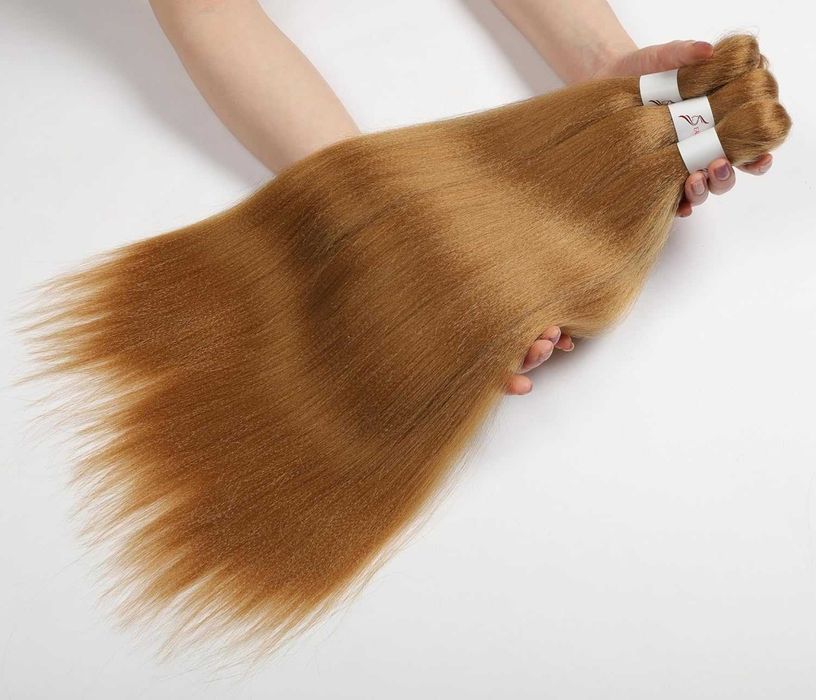 Nowe sztuczne włosy blond /proste /pasma /8szt /60cm /peruka /5403