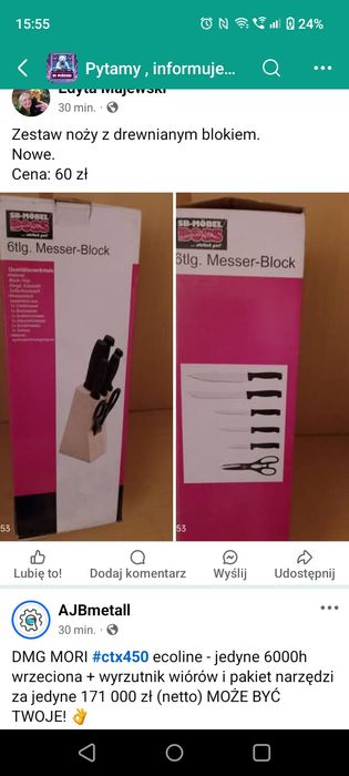 Komplet nowych noży