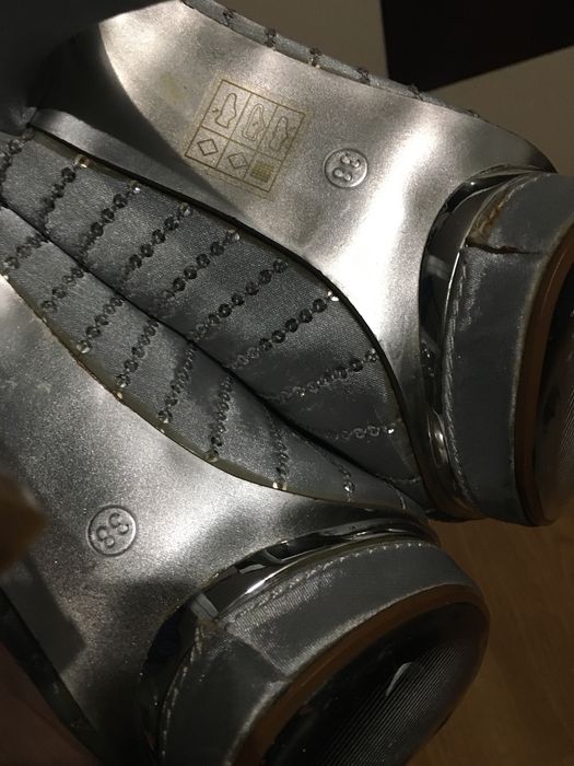 Farasion szpilki buty damskie srebrne 38
