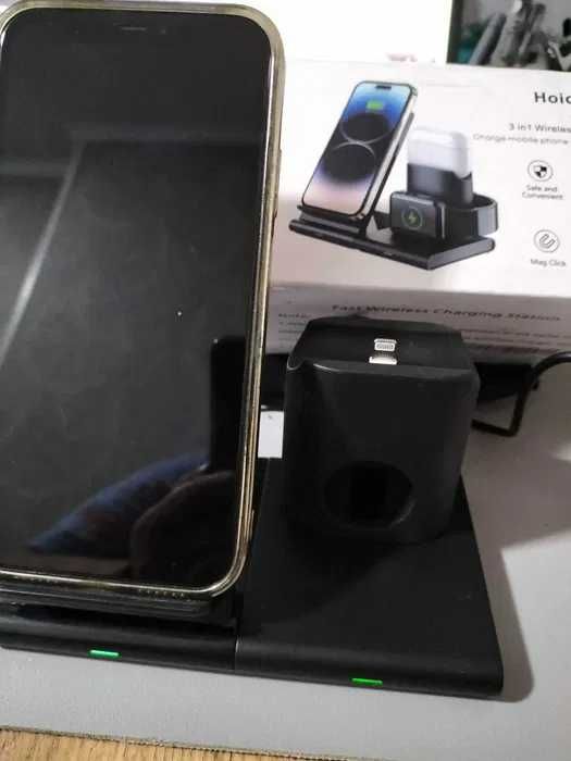 Ładowarka Bezprzewodowa, Czarna iPhone 14/14 Pro/13/12/11