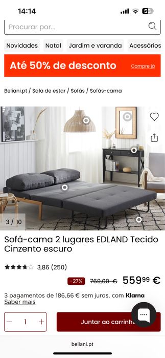 Sofá cama para duas pessoas