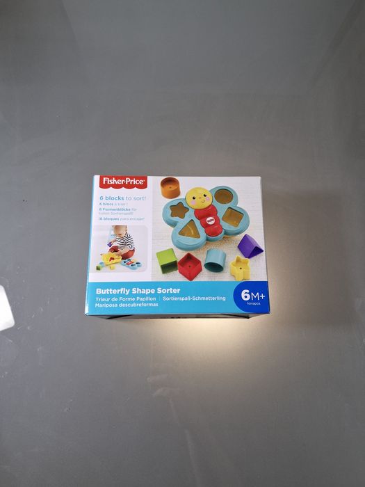 Fisher Price Kolorowy Motyl Sorter Klocki Zabawka Edukacyjna 6m+