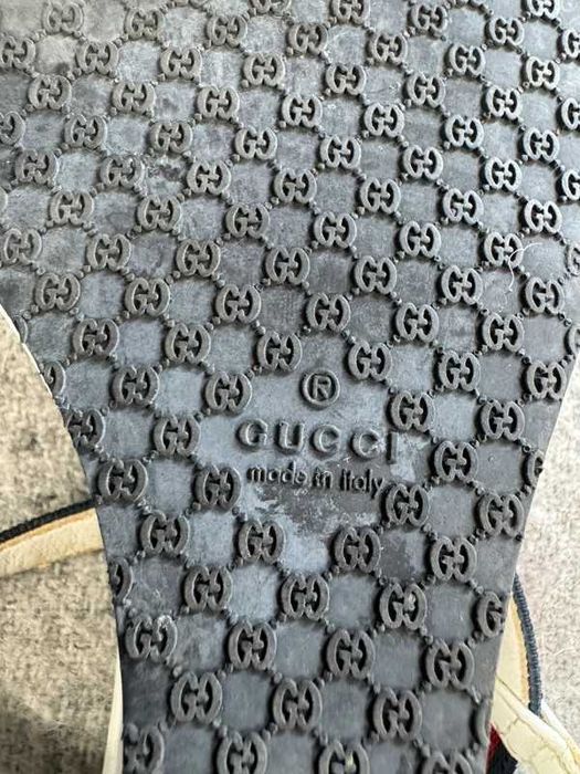 Gucci Leather Web Accent Leather T-Strap 40 sandały japonki na obcasie