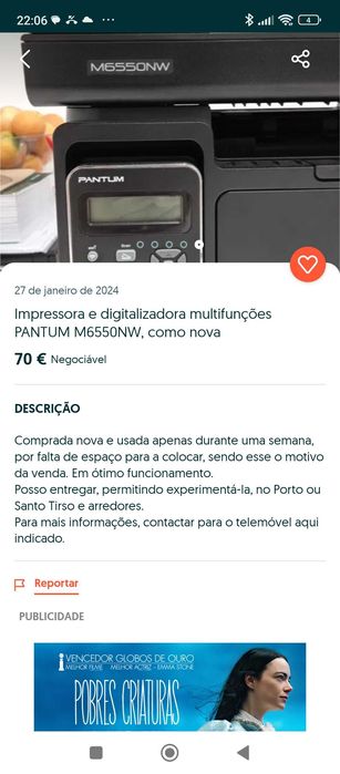 PANTUM M6550NW Multifunction Printer and Scanner, Like New64171727122305120