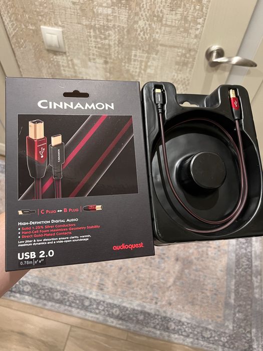 Премиальный Hi-Fi кабель AudioQuest Cinnamon USB-C → USB-B 0.75 м
