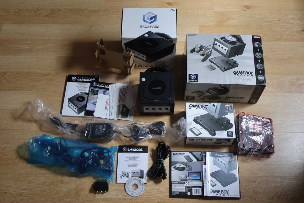 Nintendo GameCube Game Boy Player PAK DOL-001(EUR) Czarny PAL+ (DOL-017)+Kontroler/Pad DOL-003 CiB Pierwszy Właściciel