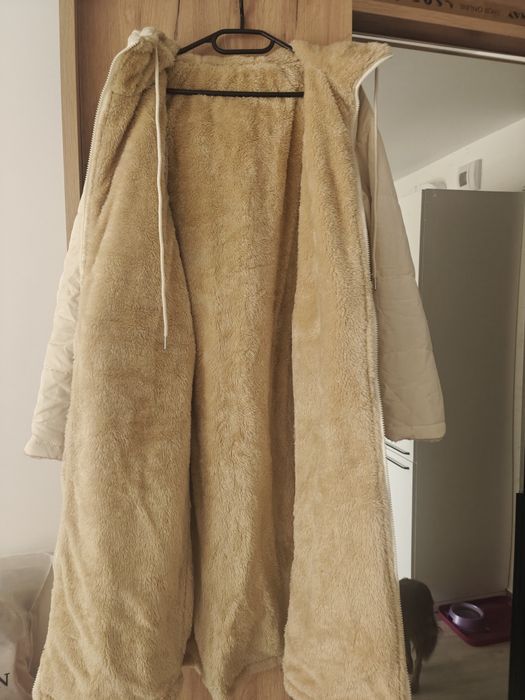 Dwustronna ciepła puchowa kurtka jesienno zimowa, płaszcz