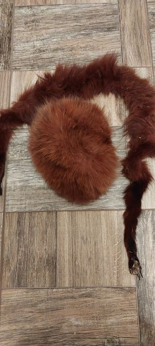 Komplet na zimę vintage czapka i szal