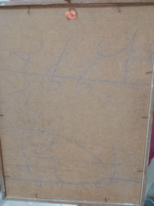 Quadro pintura antiga " ESCOLA PORTUGUESA SEC. XX