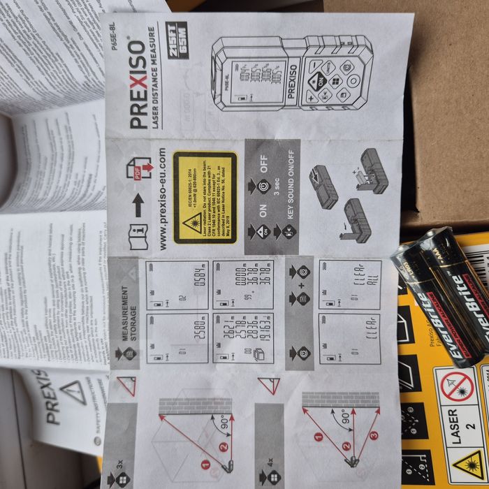 ЛАЗЕРНИЙ ДАЛЕКОМІР PREXICO лазерний метр розрахунок об'єму площі 65M