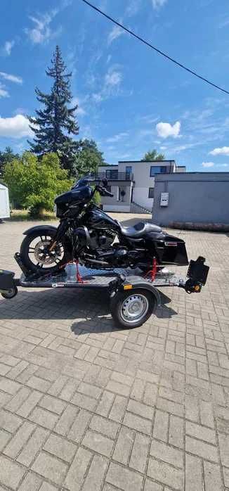 Przyczepa motocyklowa Lorries MT-01 wypożyczalnia Łódź. Wynajem
