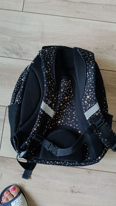 Plecak szkolny trzykomorowy head czarny z gwiazdkami jak nowy