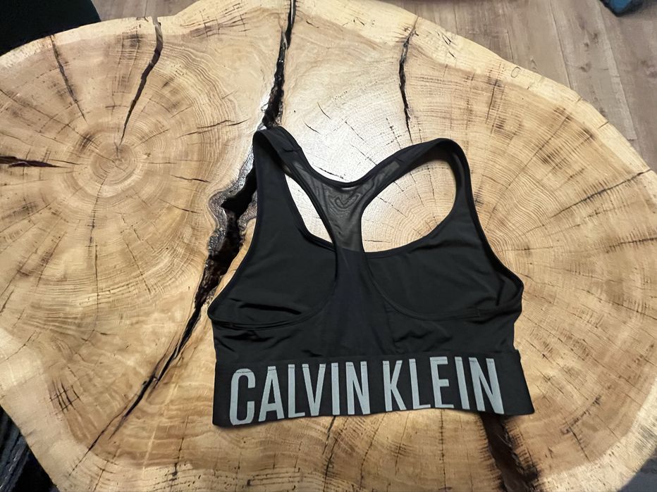 Top biustonosz sportowy bikini calvin klein M czarny