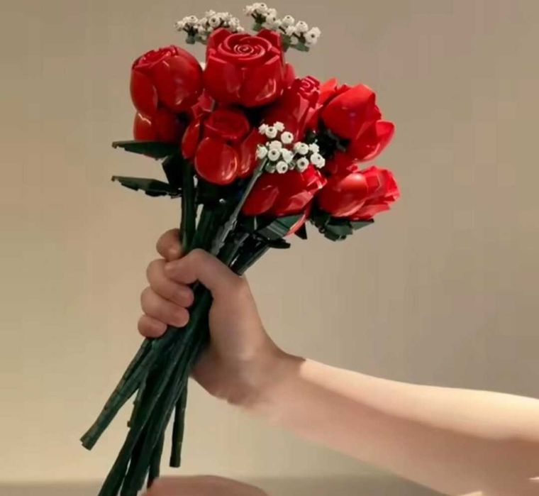 Klocki Kwiaty Bukiet róż Prezent Klocki dla dziewczynki