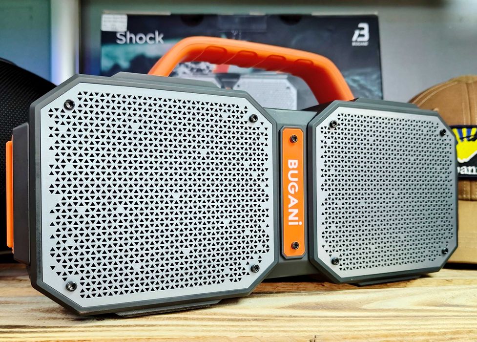 Колонка Bluetooth BUGANI SHOCK 60W потужний звук  12 годин ЗахистIPX6
